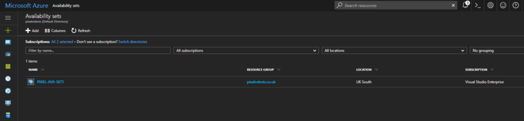 How to create an Azure Availability Set using the Portal - Pixel Robots.