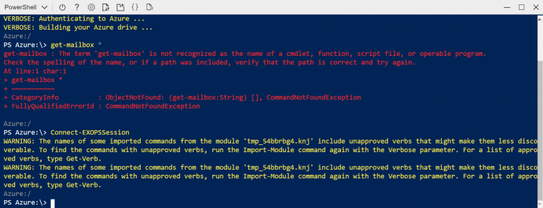Quick guide: Manage Office 365 Exchange Online from the Azure Cloud ...