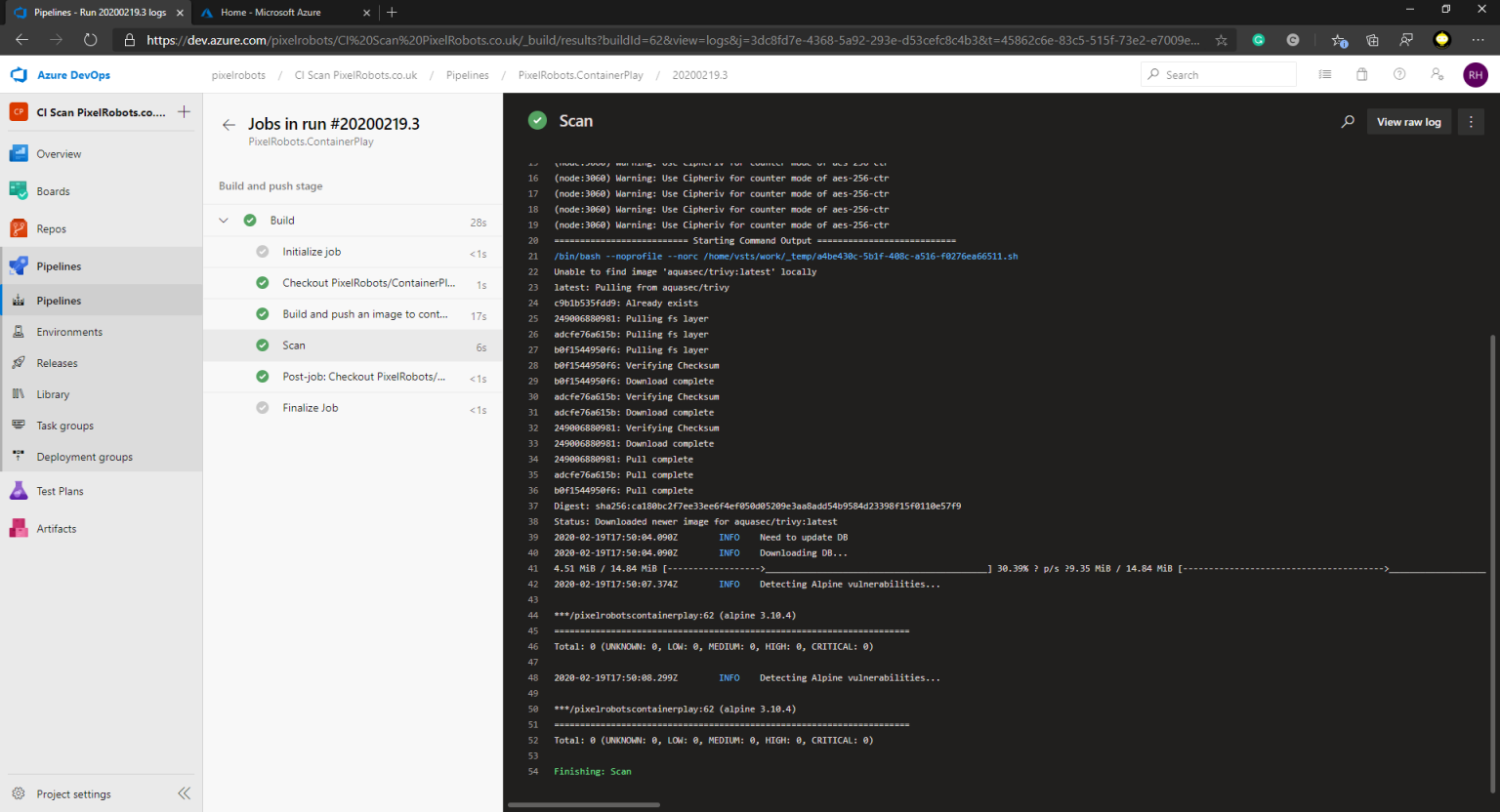 Use Trivy And Azure Devops To Scan Container Images For Vulnerabilities